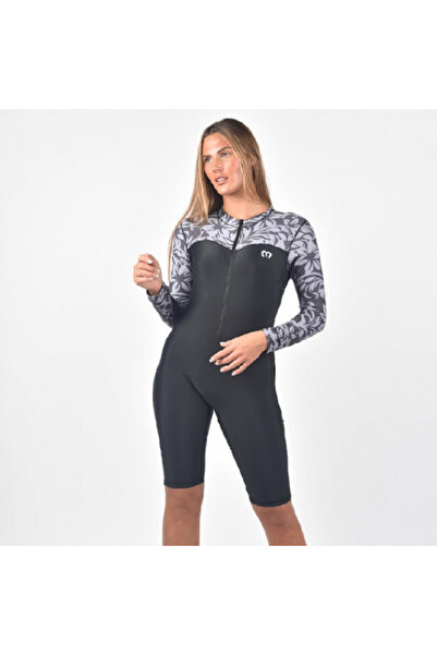 modestly active Made in UK-LONG SLEEVE/ SHORT LEG ALL-IN-ONE (SWIMWEAR SUIT O...