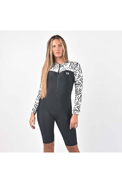 modestly active Made in UK-LONG SLEEVE/ SHORT LEG ALL-IN-ONE (SWIMWEAR SUIT O...
