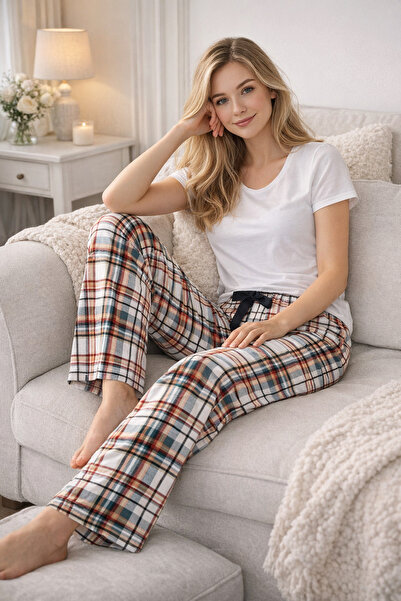 REMSA Pijama de damă din țesătură de viscoză, din bumbac pieptănat, cu un sin...