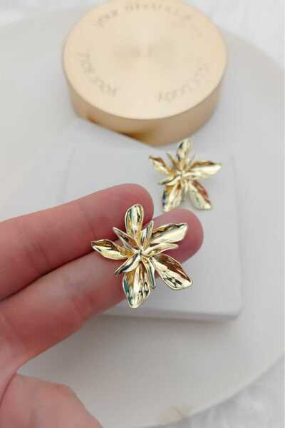 KYOLA DESİGN Spiral Star Gold Women's Earrings