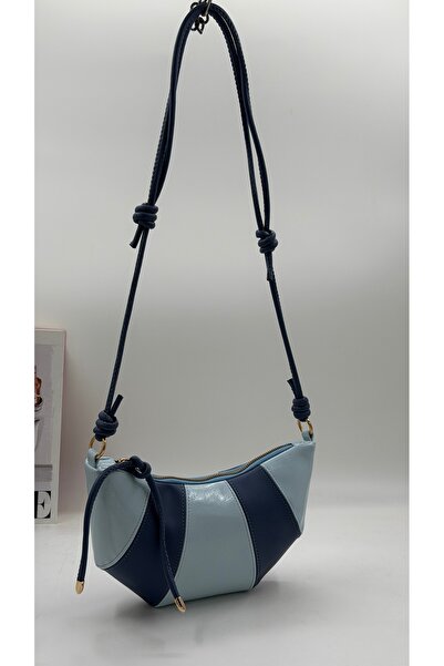 DMG Collection Croissant Model Women's Shoulder Bag with Wrinkled Leather Det...