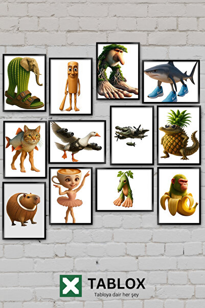 TABLOX 12 Piece Brainrot Bombardiro Crocodile Brr Brr Patapim Tung Tung Sahur...