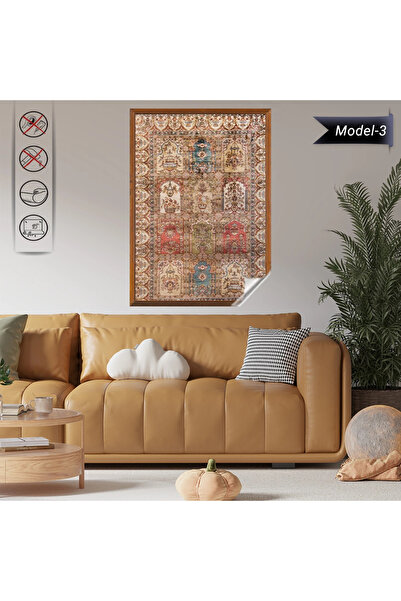 Akıllı Kağıt Statik Tutunma Özellikli Tablo - Poster Halı Desen (Model- 3)
