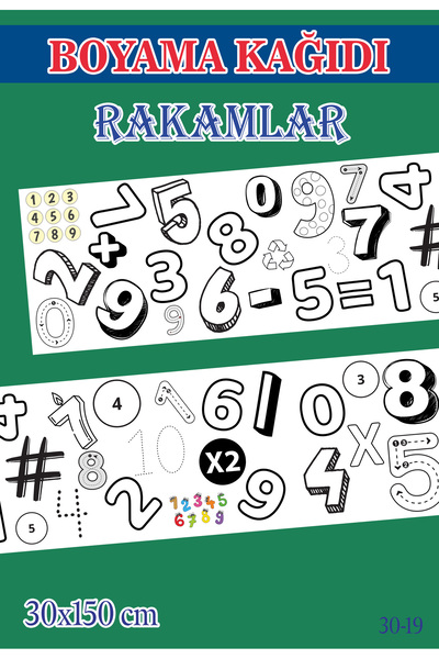 Sim Tasarım 1.5 m Numbers Theme Children's Activity Giant Coloring Paper