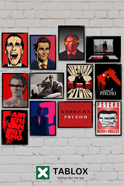 TABLOX 12 Parça American Psycho Amerikan Sapığı Patrick Bateman Sinema Kült D...