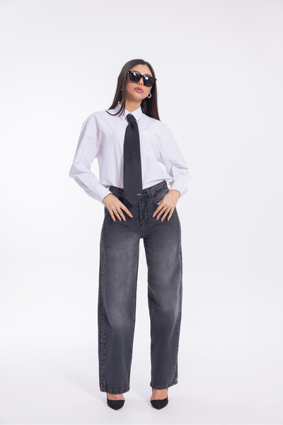 YÜKSEK BEL KOT PALAZZO BAGGY KADIN PANTOLON