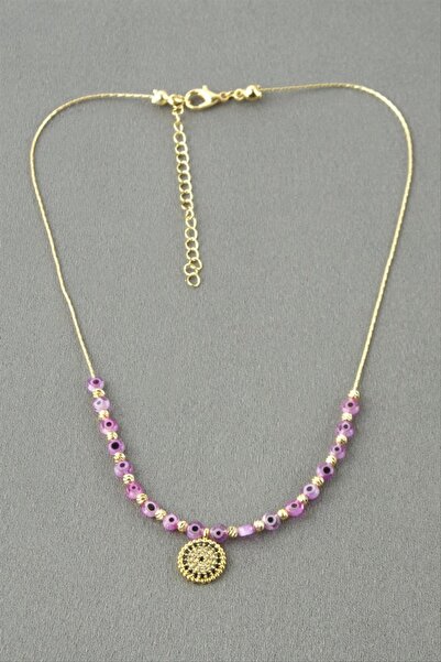 ZERO LAND Storozal Evil Eye Beaded Zircon Stone Necklace (141136) - Blue