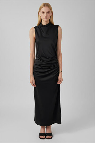 Perspective Siyah Kathleen Regular Fit Uzun Boy Elbise