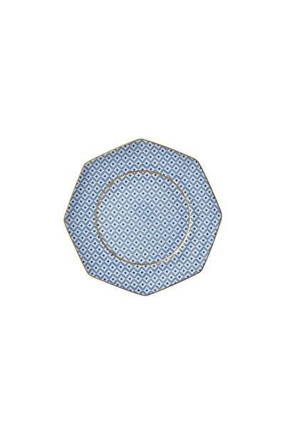 tea delight Regency Damask - Cake Plate 17 cm Blue