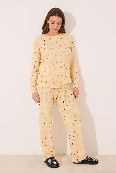 Perspective Women Secret Yellow Snoopy Printed Pajama Set