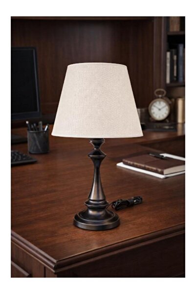 DEDE Faro Lamp Shade with Black Metal Body and Cream Color Hat