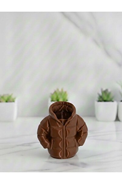 Yakamoz 3d Brown Color Inflatable Pen Holder with a Look of a Coat with Pocke...