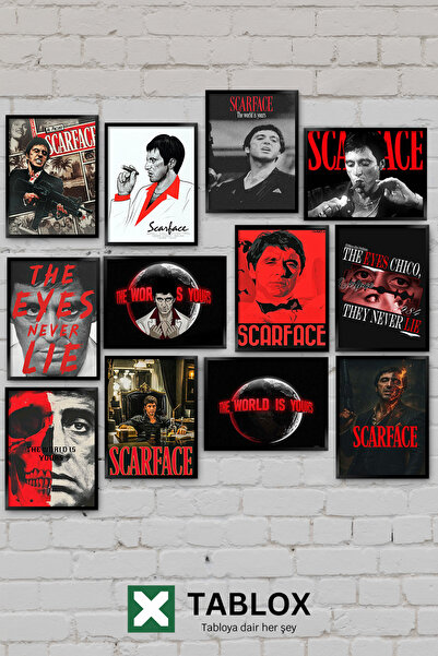 TABLOX 12 piese Scarface Tony Montana Crimă Mafie Gangster Cinema Al Pacino S...