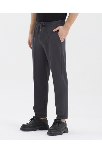 pandy Men's Regular Fit Trousers with Elastic Waist and Lycra Cuffs