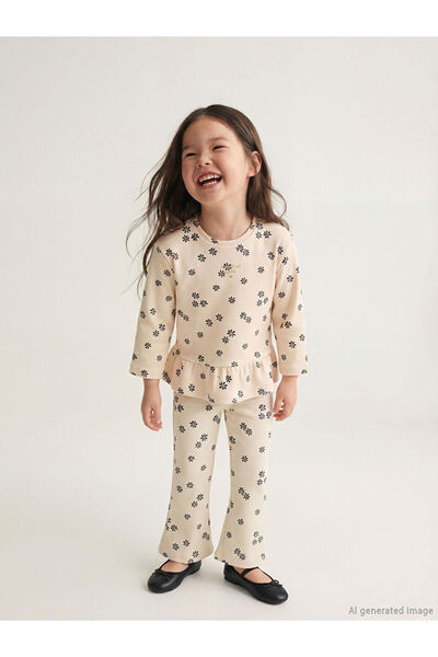 LC Waikiki Rmz Gi̇yi̇m Farkiyla Girls' Leggings with Waist Cord