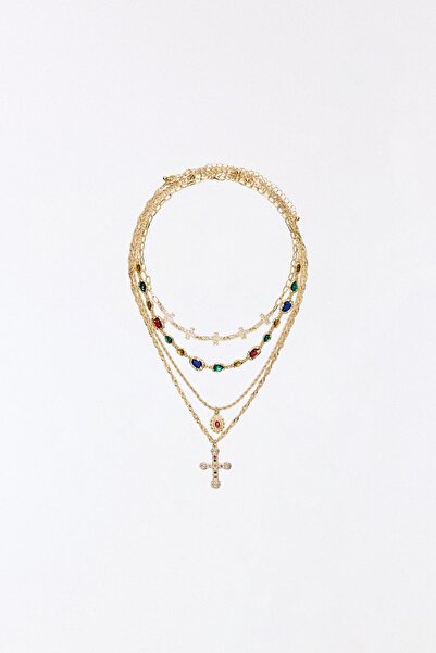 Bershka 4'lü uçlu kolye seti