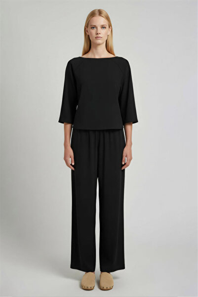 Perspective Black Rubber High Waist Pants