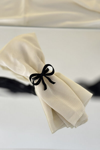 Shura Homeware Napkin Ring Napkin Holder with Bow Black