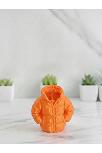 Yakamoz 3d Orange Color Inflatable Pen Holder with Hands in Pocket Looking Li...