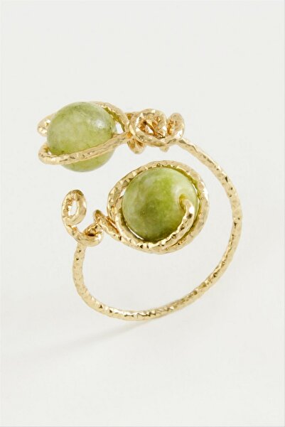 ZERO LAND Storozal Ceyt Natural Stone Ring - (141940) Silver Color