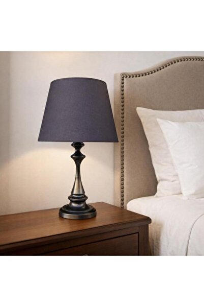 DEDE Faro Lamp Shade Black Metal Body with Black Lamp Shade Cap