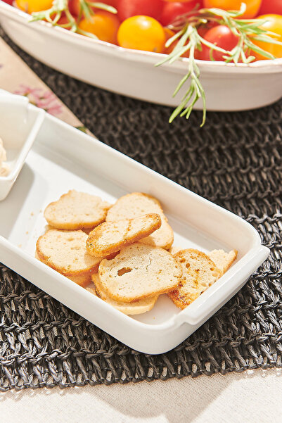 Paşabahçe Beyaz Lokum Porselen Dikdörtgen Servis L