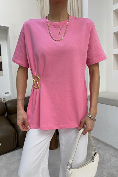 mylove Gold Accessory Detailed Tshirt Pink