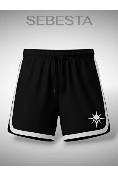 Sebesta Fashion Skull Printed Premium Jersey Ribbed Sports Shorts