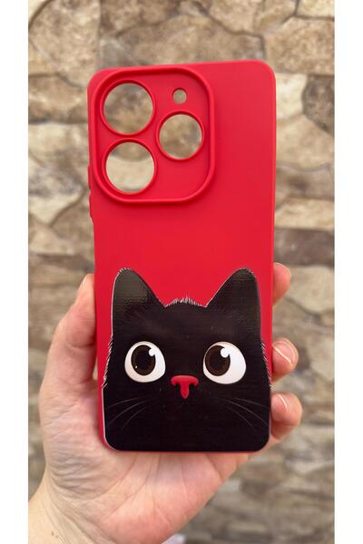 Vip Case Tecno Spark 10 Pro Compatible Cute Black Cat Patterned Silicone Shoc...