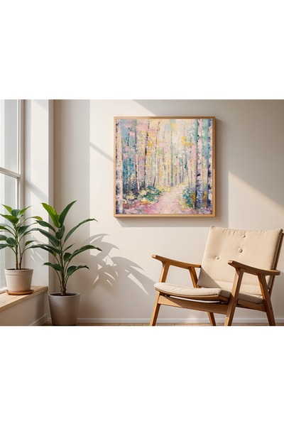 woodhomeworks Ahşap Çerçeveli büyük boy Kare Tablo 50cm