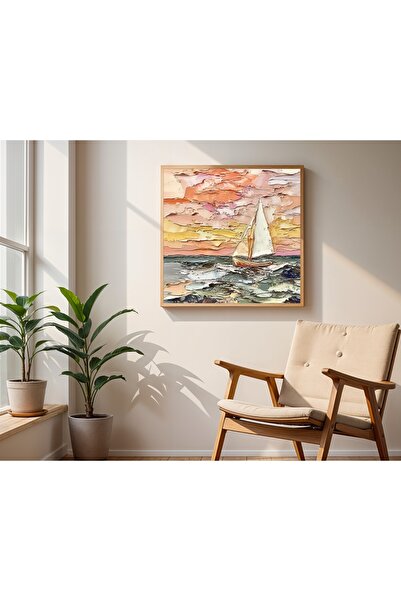 woodhomeworks Ahşap Çerçeveli büyük boy Kare Tablo 50cm