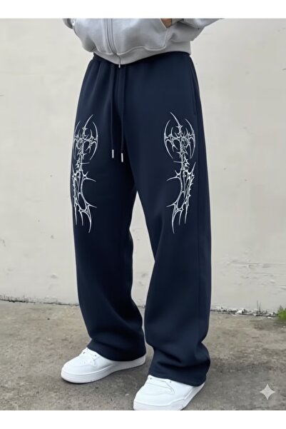COMANCHERO Unisex Tribal Gothic Printed Baggy Cut Wide Leg Sweatpants