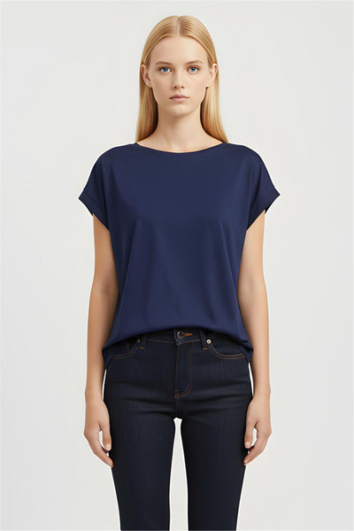 Perspective Navy Blue Crew Neck T-Shirt