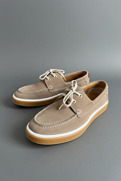 MUGGO CRAFT Γνήσια Ανδρικά Παπούτσια Loafer με Κορδόνια από Δέρμα Σουέντ