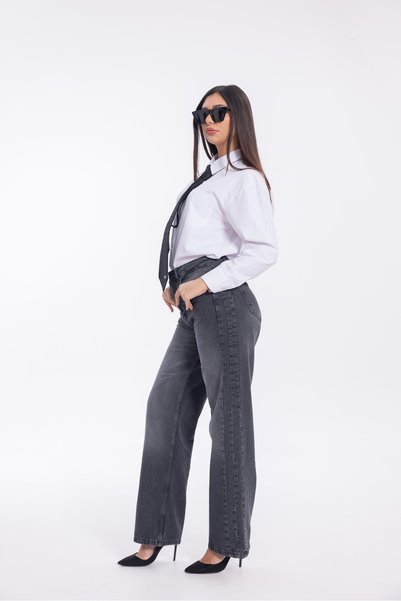 Eseclass YÜKSEK BEL KOT PALAZZO BAGGY KADIN PANTOLON