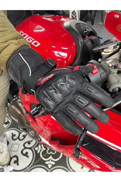 Scoyco FİBBA Mc83 Kırmızı Kışlık Uzun Motorcu Eldiveni