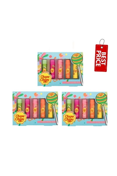 Chupa Chups Set 3 balsamuri de buze arome asortate 5 bucăți