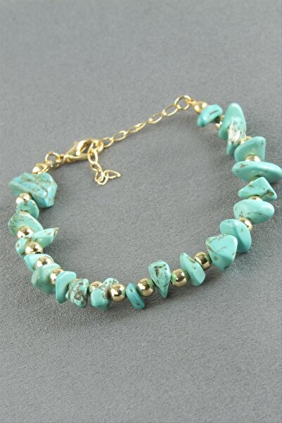 ZERO LAND سوار STOROZAL من الحجر الطبيعي الفيروزي المكسور (142410) - فيروزي