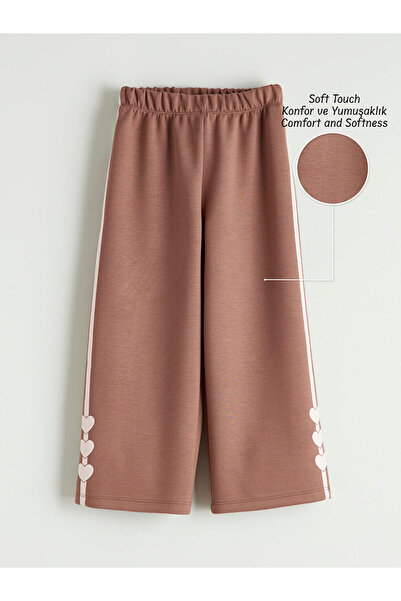 LC Waikiki Heart Printed Girls' Soft Touch Sweatpants