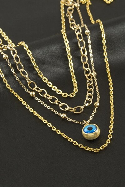 ZERO LAND Storozal Evil Eye Bead Quadruple Necklace (141753) - Yellow