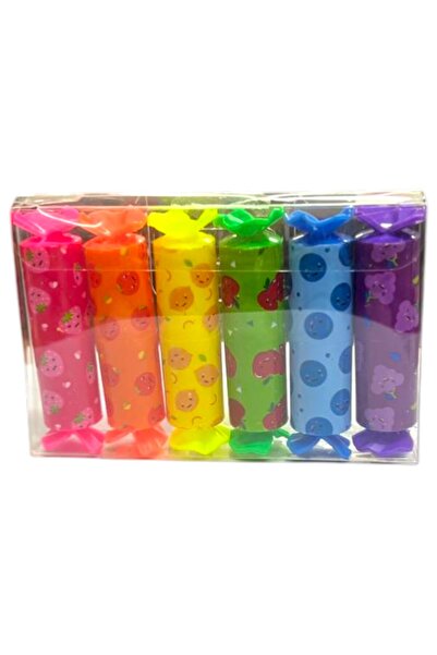 MİLKYADATOYS Cute Mini Candy Design Colorful Felt-Tip Pens 6 Pieces 7 cm