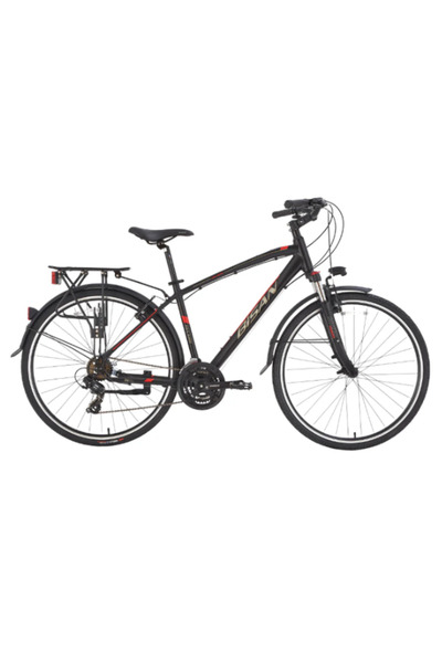 Bisan TRX 8100 CİTY ŞEHİR BİSİKLETİ 46 CM V 700C 21 VİTES MAT SİYAH KIRMIZI