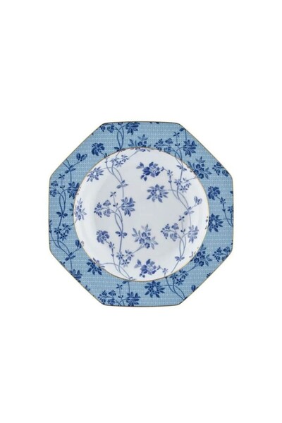 tea delight Regency Damask - Deep Plate 22 cm Blue