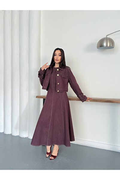Ekim Store Likralı Kot Jile Elbise Ceket Takım Tesettür