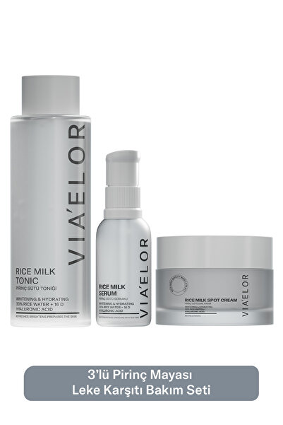 Via Elor Rice Yeast Care Set for Blemish Appearance (Tonic + Serum + Care Cre...
