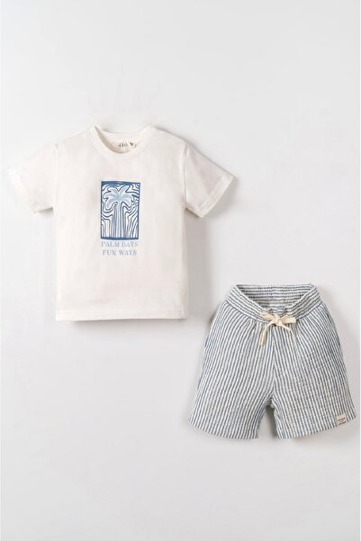 nk kids طقم تي شيرت وشورت منسوج ناعم ومرن للأطفال والرضع من LIMI