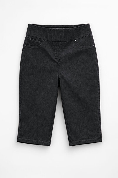 Bluewhite Women's High Waist Lycra Stretchy Black Jean Shorts