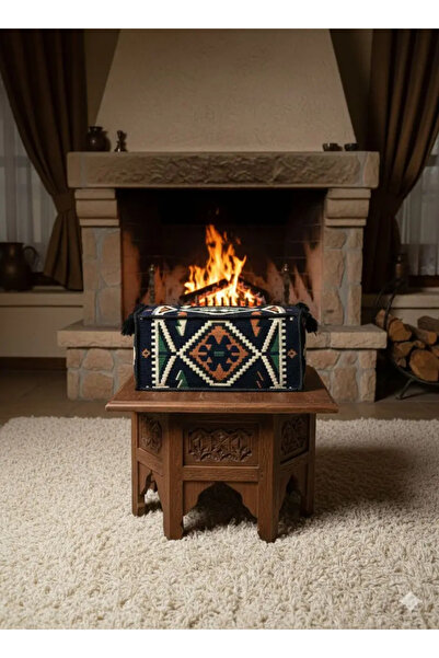 BAKIRÖZÜ HOME Şark Köşesi Takımı Kol Dayama Minderi Lacivert Anadolu Modeli (...