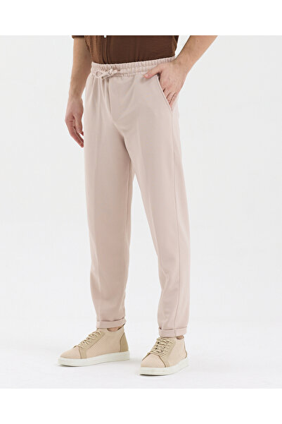 pandy Men's Regular Fit Trousers with Elastic Waist and Lycra Cuffs