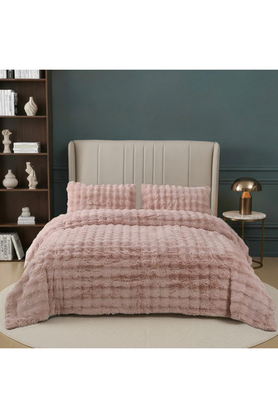 Nevore Home Ultra Soft Plush Powder Double Bed Cover Set 220X240 cm – Soft Te...